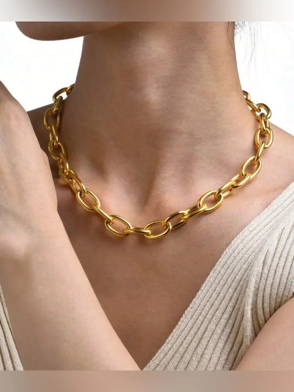 Gold Link Necklace N1499